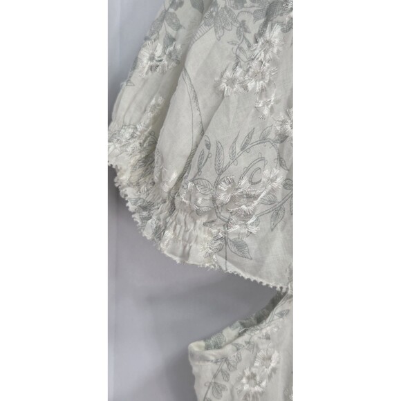 Peter Nygard Women's Ivory Lacey Mandrin Coller Snap Closure Blouse Sz 12 NWT - Picture 4 of 12